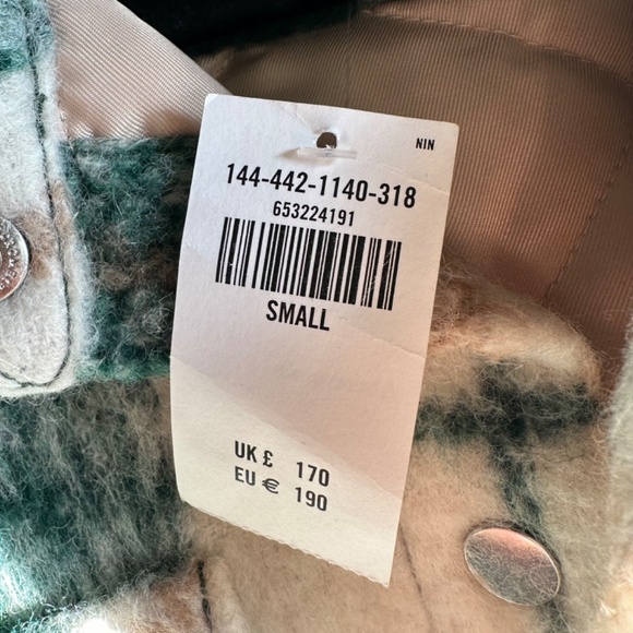 Abercrombie & Fitch Winterized Wool-Blend Shirt Jacket Green Plaid Small - Picture 7 of 9